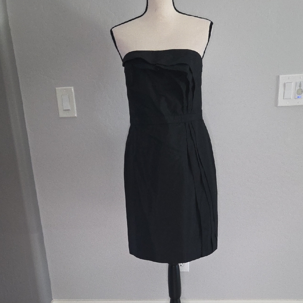 LOFT Women's Black Strapless Layer Accents/Ruffles Dress Size 8 NWT Parties